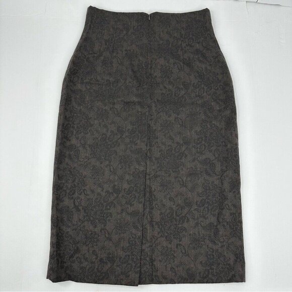Yansi Fugel Women's Brown Paisley Striped Career Blazer‎ Skirt Suit M-C38/8-W30 - Picture 13 of 14